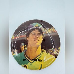 Dale Murphy Atlanta Braves Vintage Baseball MLB Metal Pin Back Button 1980’s